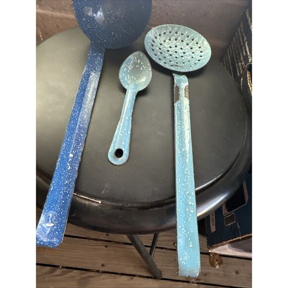 Antique Primitive Soup Food Ladle And Strainer Farm House Kitchen Decor Cooking - Picture 3 of 8